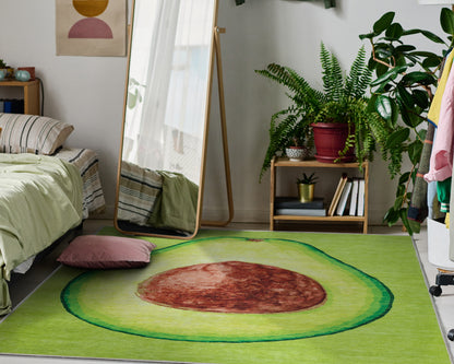 Avocado Novelty Green Flat-Weave Rug