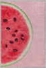 Half Watermelon Novelty Red Pink Flat-Weave Rug