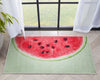 Half Watermelon Novelty Red Lime Flat-Weave Rug