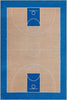 Apollo Basketball Tan Blue Flat-Weave Rug