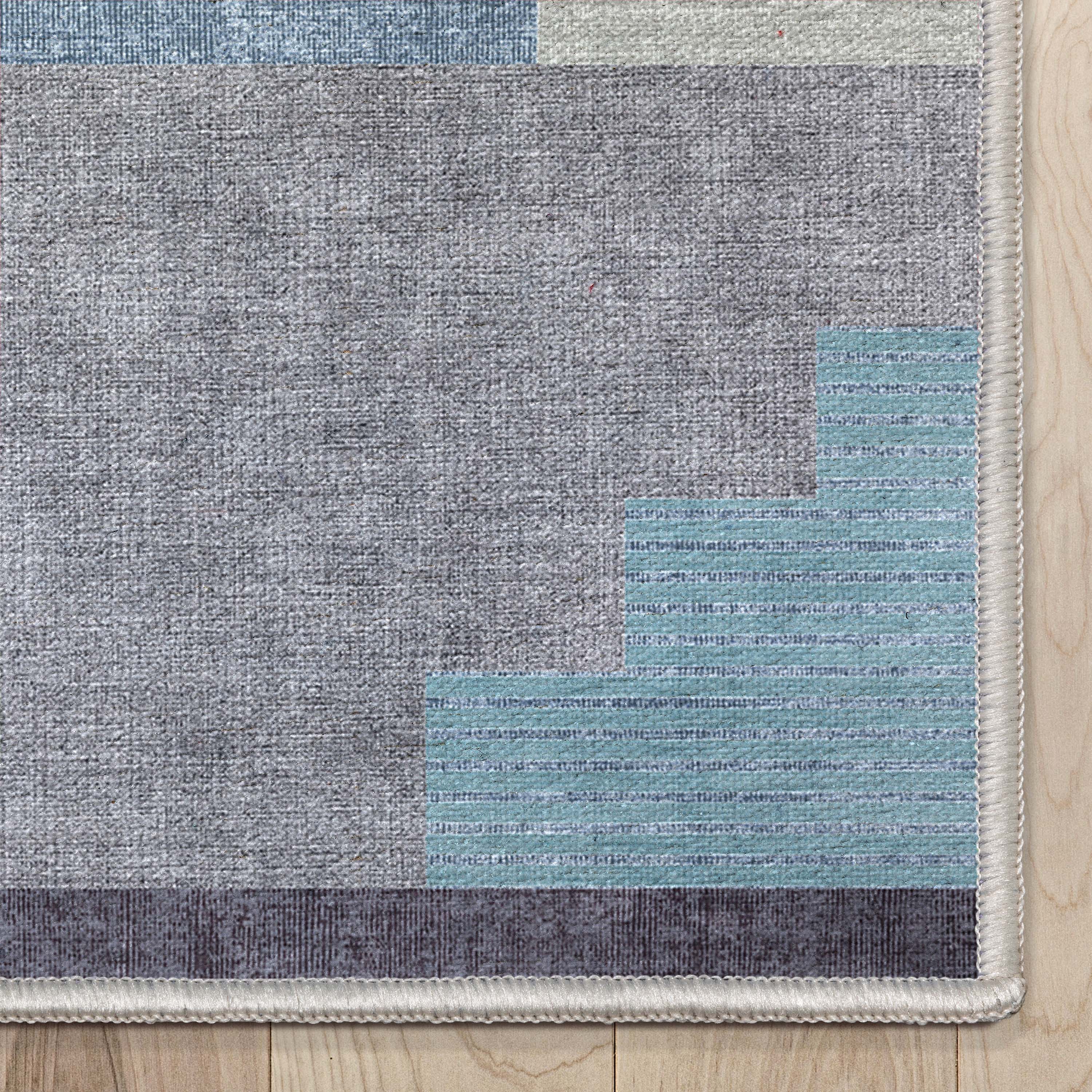 Portsmouth Southwestern Pattern Blue Flat-Weave Rug