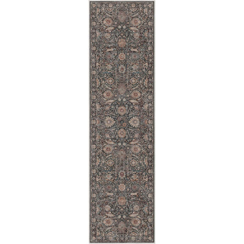 Liana Vintage Oriental Charcoal Grey Flat-Weave Rug