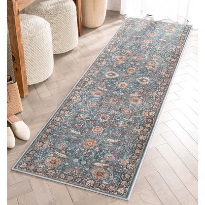 Liana Vintage Oriental Teal Flat-Weave Rug