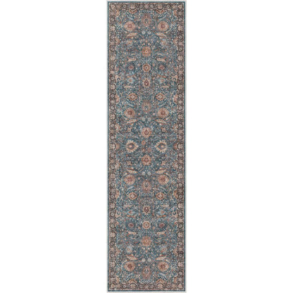 Liana Vintage Oriental Teal Flat-Weave Rug