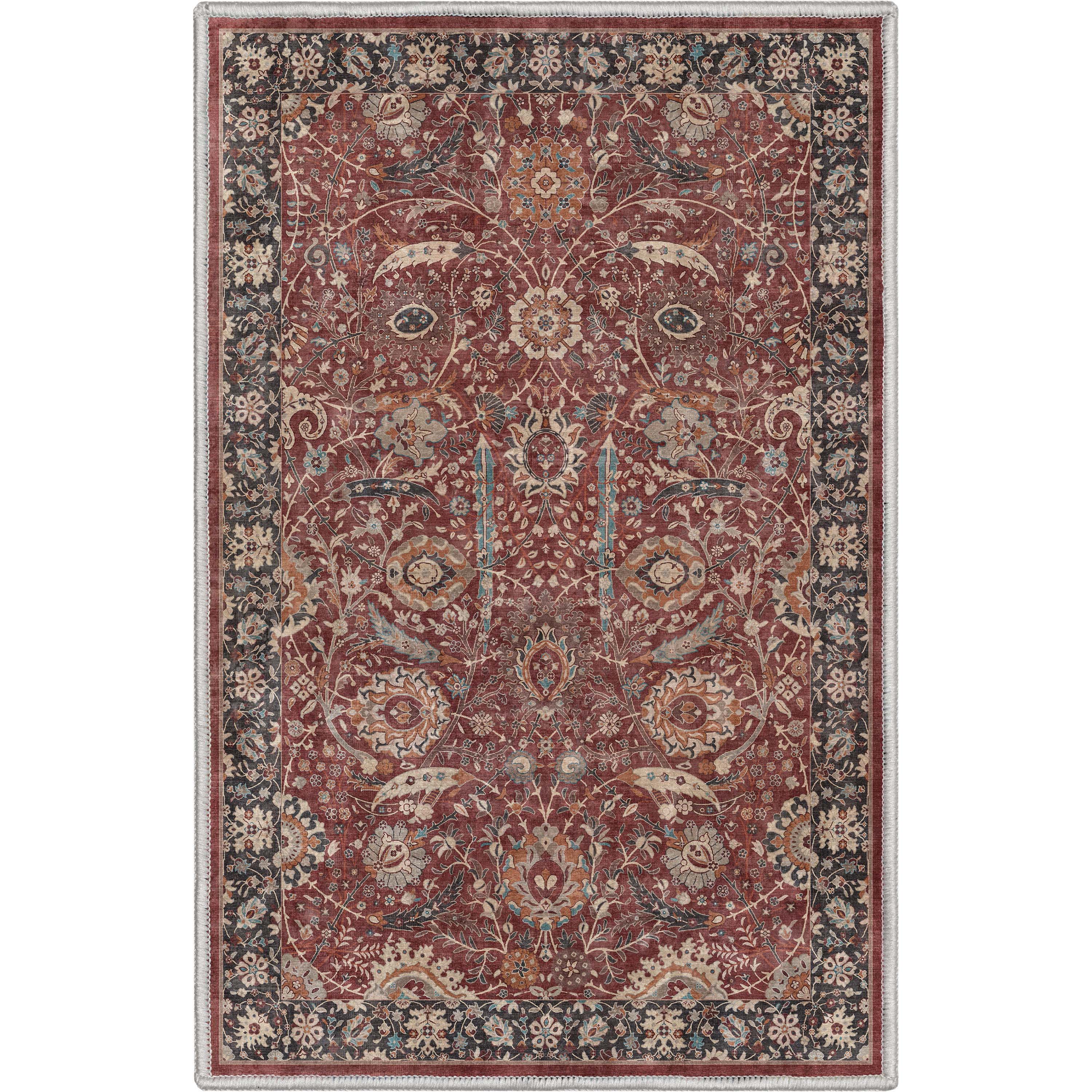 Liana Vintage Oriental Red Flat-Weave Rug