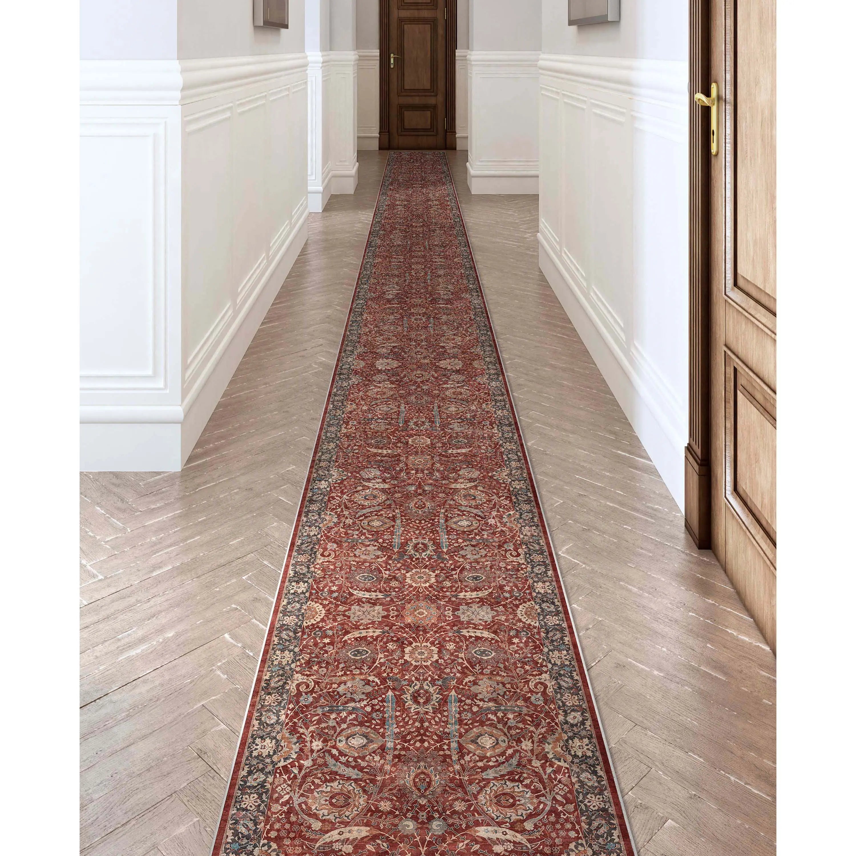 Liana Vintage Oriental Red Flat-Weave Rug Well Woven