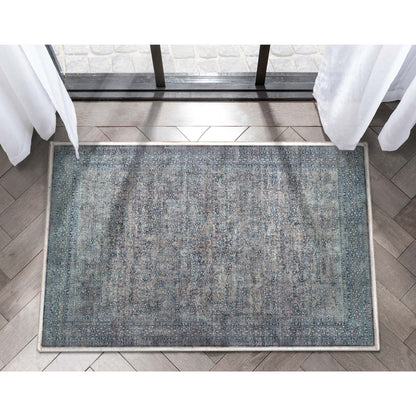 Juliette Vintage Persian Oriental Blue Flat-Weave Rug