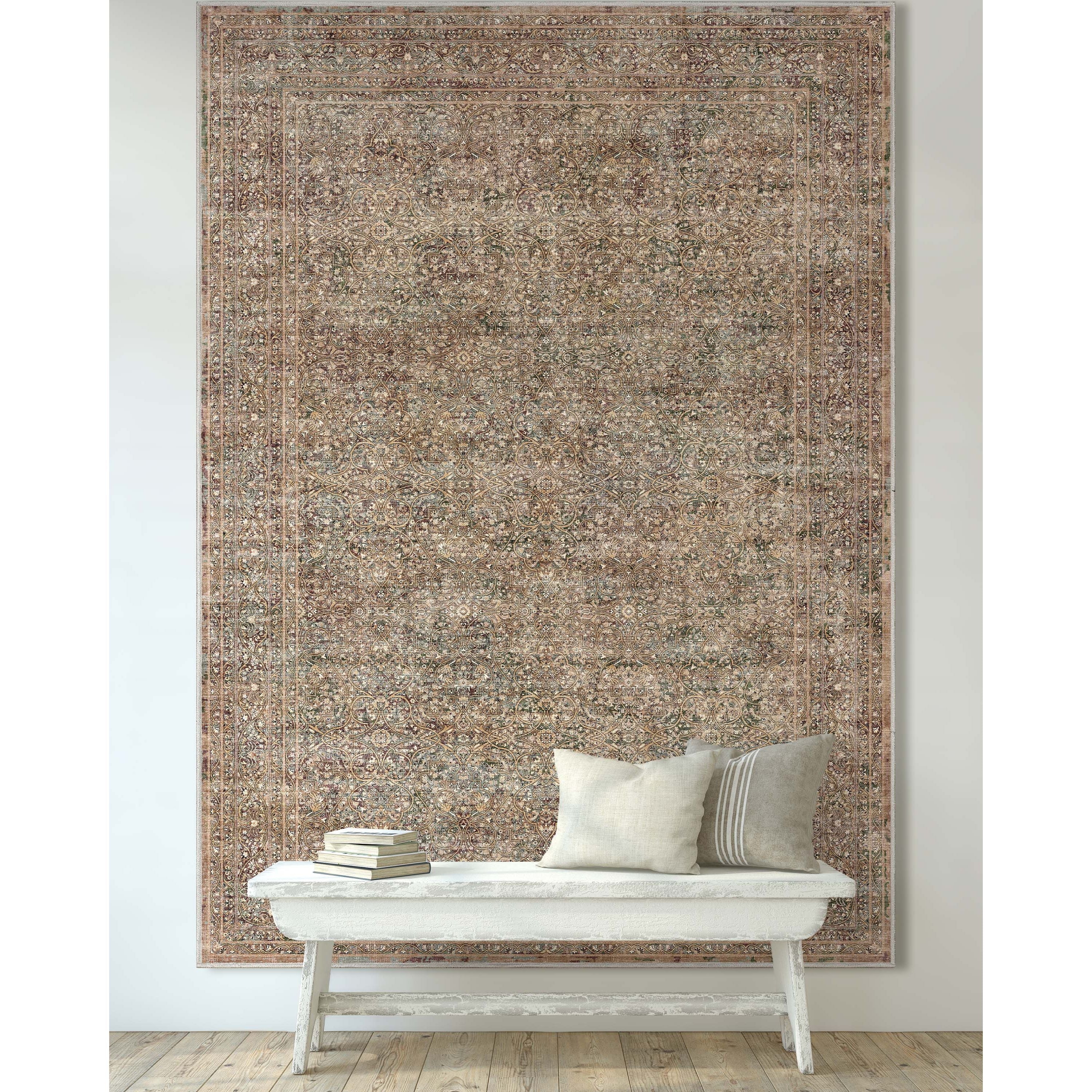 Juliette Vintage Persian Oriental Beige Flat-Weave Rug