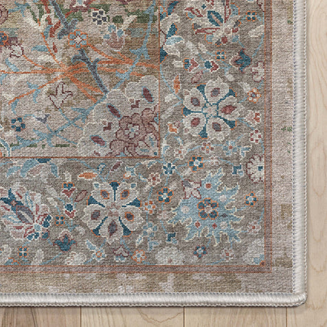 Emilia Vintage Persian Floral Blue Flat-Weave Rug