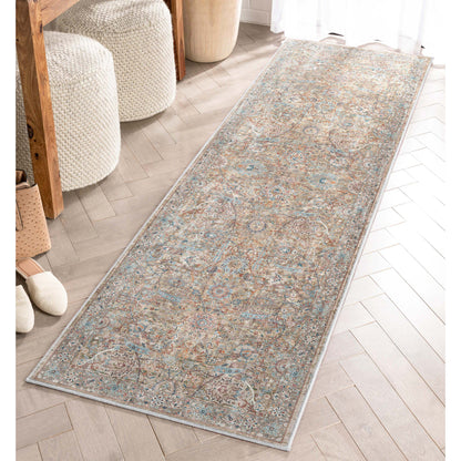 Emilia Vintage Persian Floral Blue Flat-Weave Rug