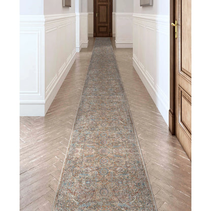 Emilia Vintage Persian Floral Blue Flat-Weave Rug
