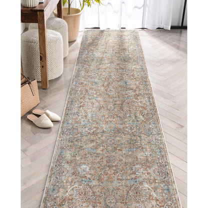 Emilia Vintage Persian Floral Blue Flat-Weave Rug