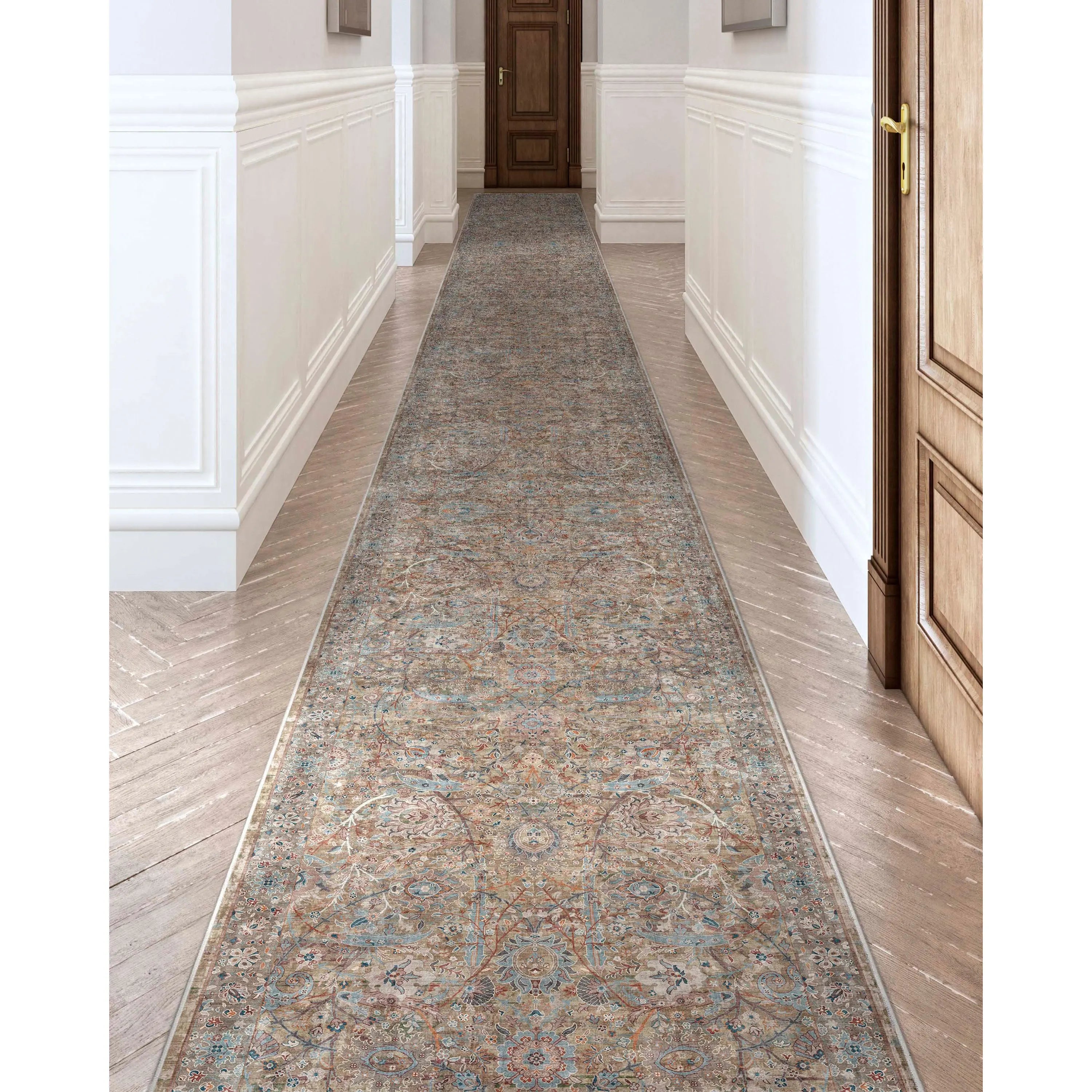Emilia Vintage Persian Floral Blue Flat-Weave Rug