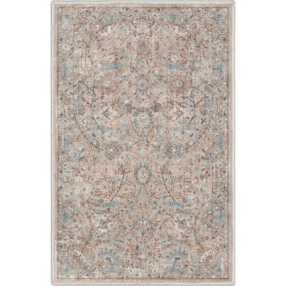 Emilia Vintage Persian Floral Ivory Flat-Weave Rug