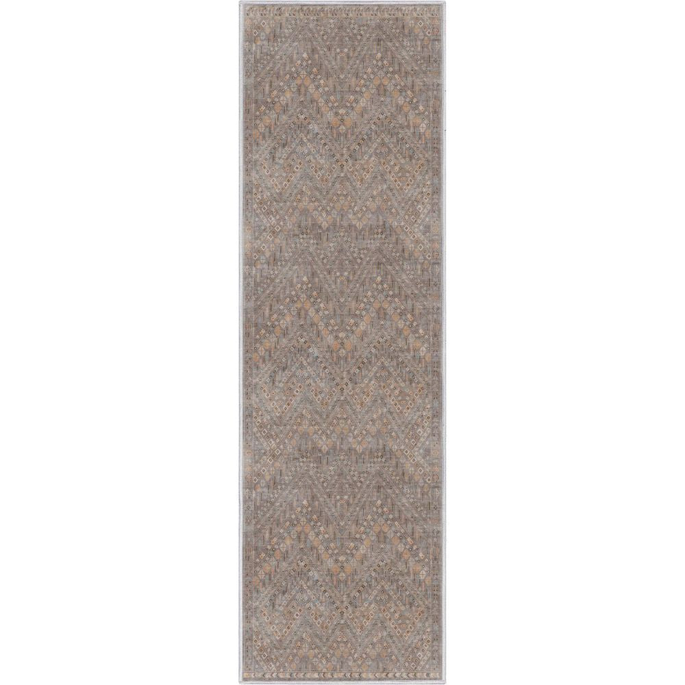 Anya Vintage Tribal Chevron Grey Flat-Weave Rug