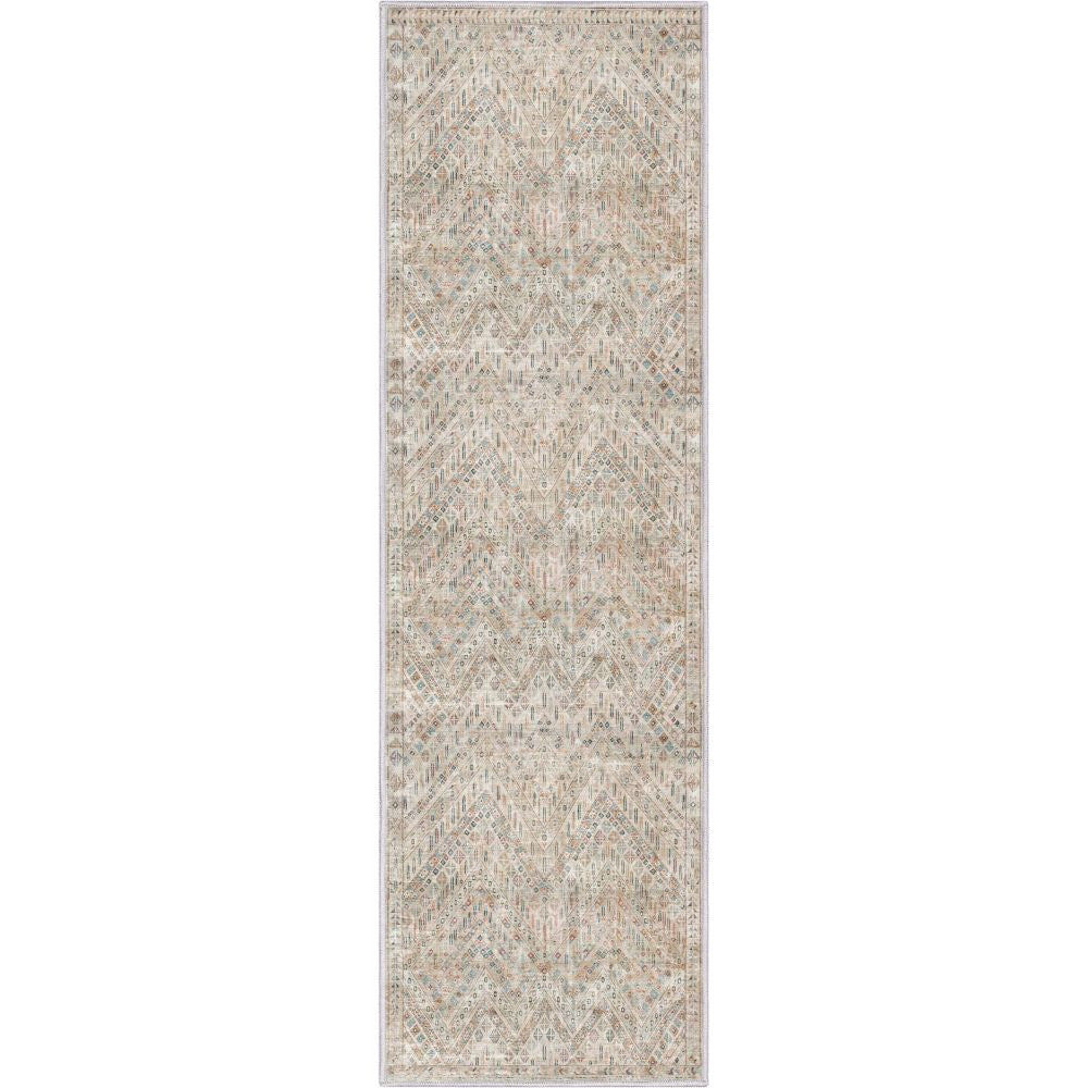 Anya Vintage Tribal Chevron Ivory Flat-Weave Rug