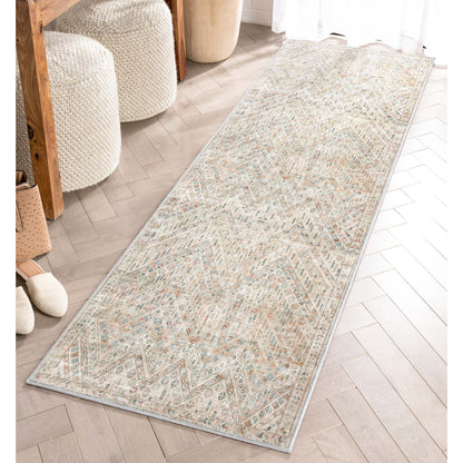 Anya Vintage Tribal Chevron Ivory Flat-Weave Rug