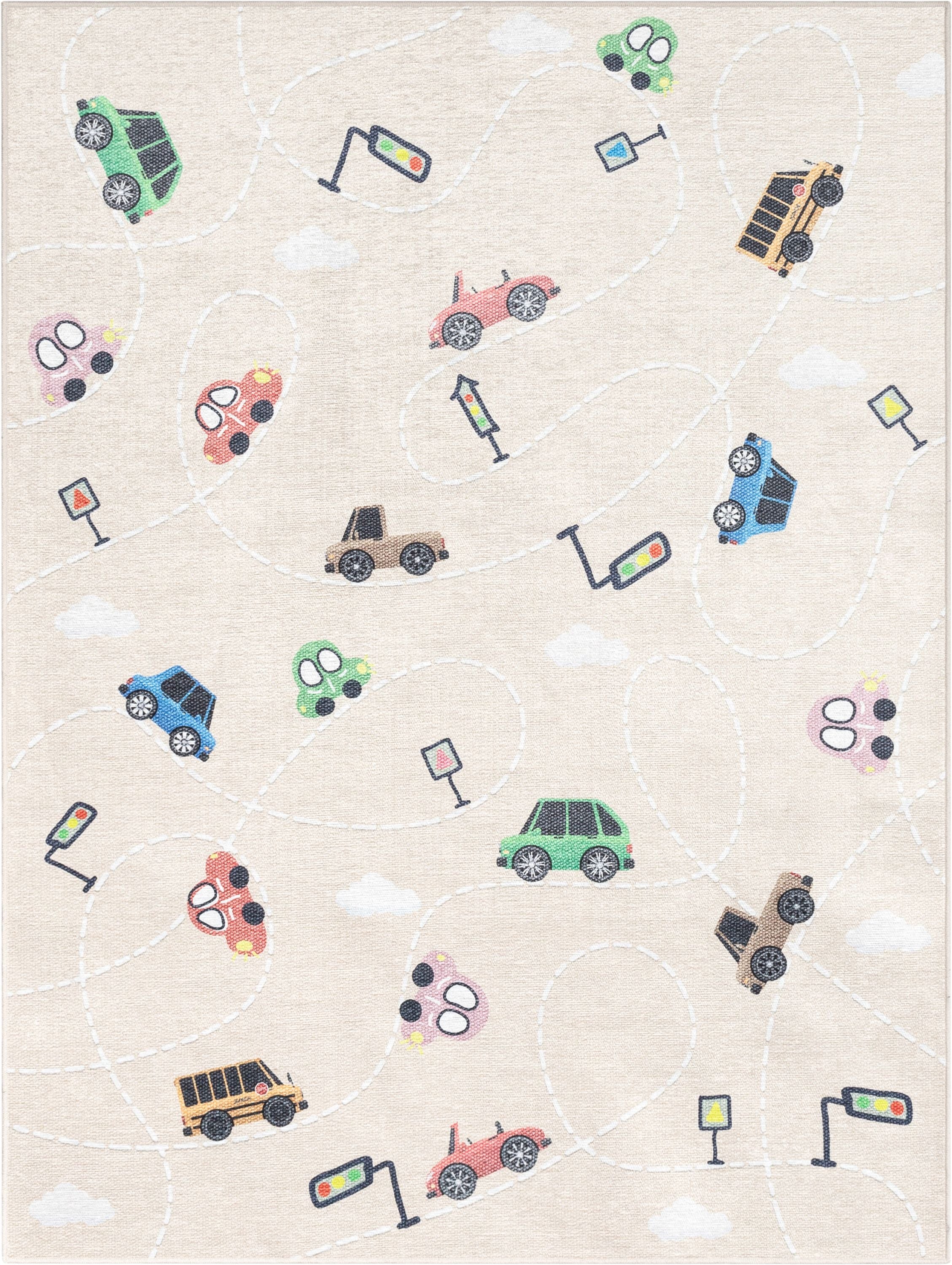 Traffic Modern Beige Kids Flat-Weave Rug