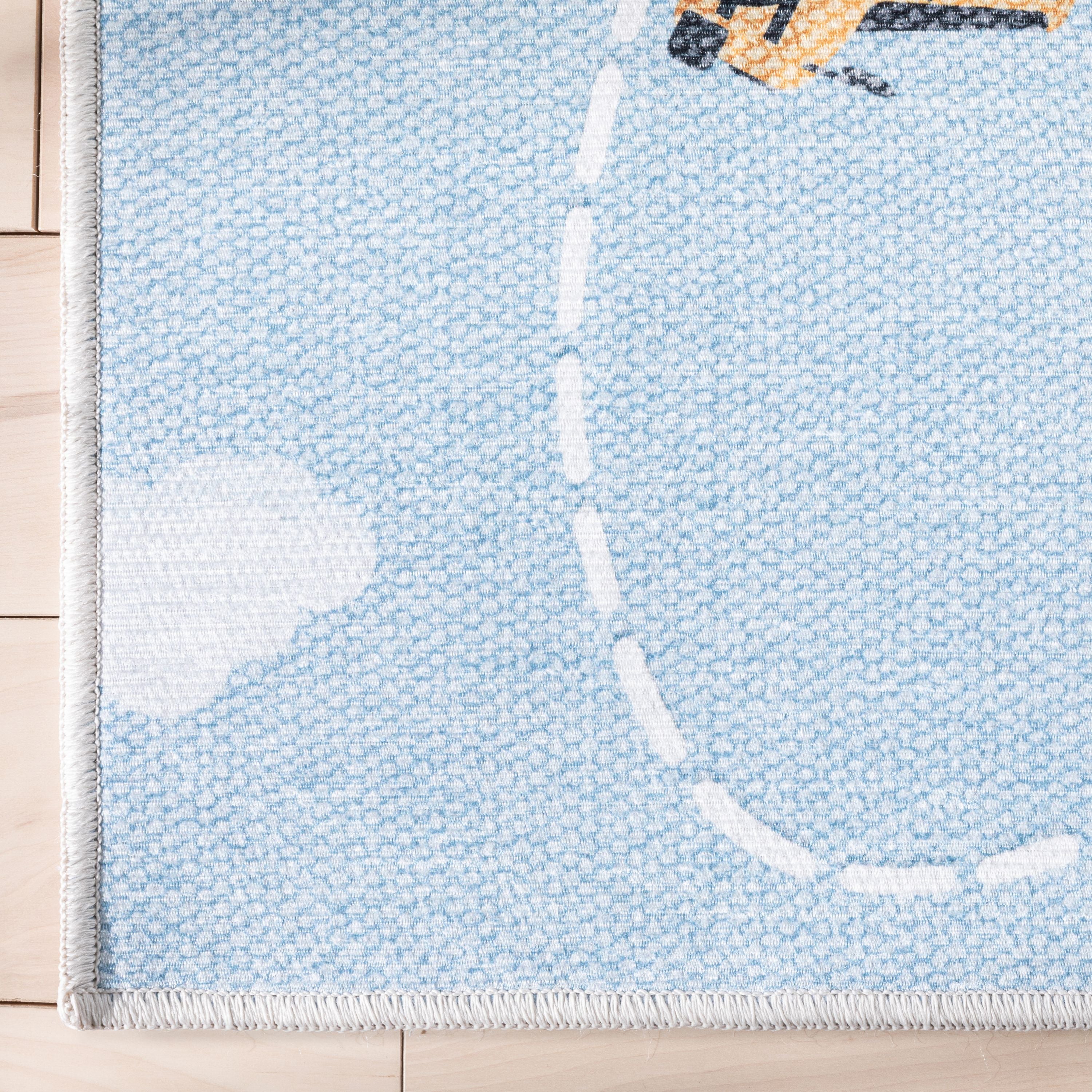 Traffic Modern Blue Kids Flat-Weave Rug