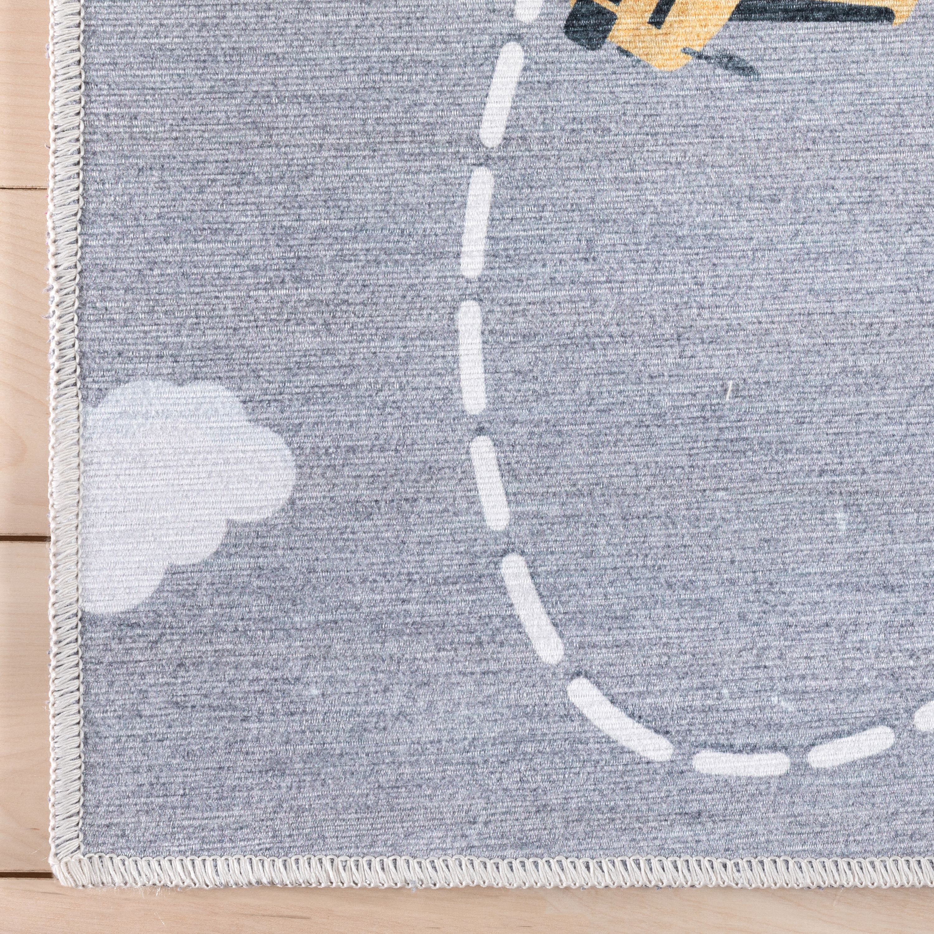 Traffic Modern Grey Kids Flat-Weave Rug