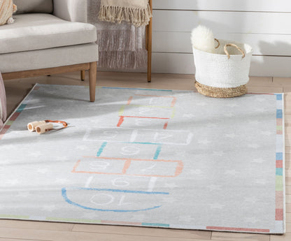 Hopscotch Modern Multi Kids Flat-Weave Rug