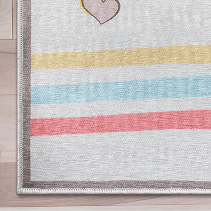 Hopscotch Modern Multi Grey Kids Flat-Weave Rug