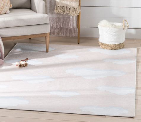 Cloud 9 Modern Peach Kids Flat-Weave Rug
