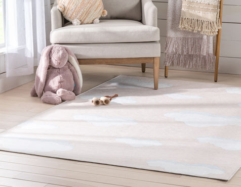 Cloud 9 Modern Peach Kids Flat-Weave Rug