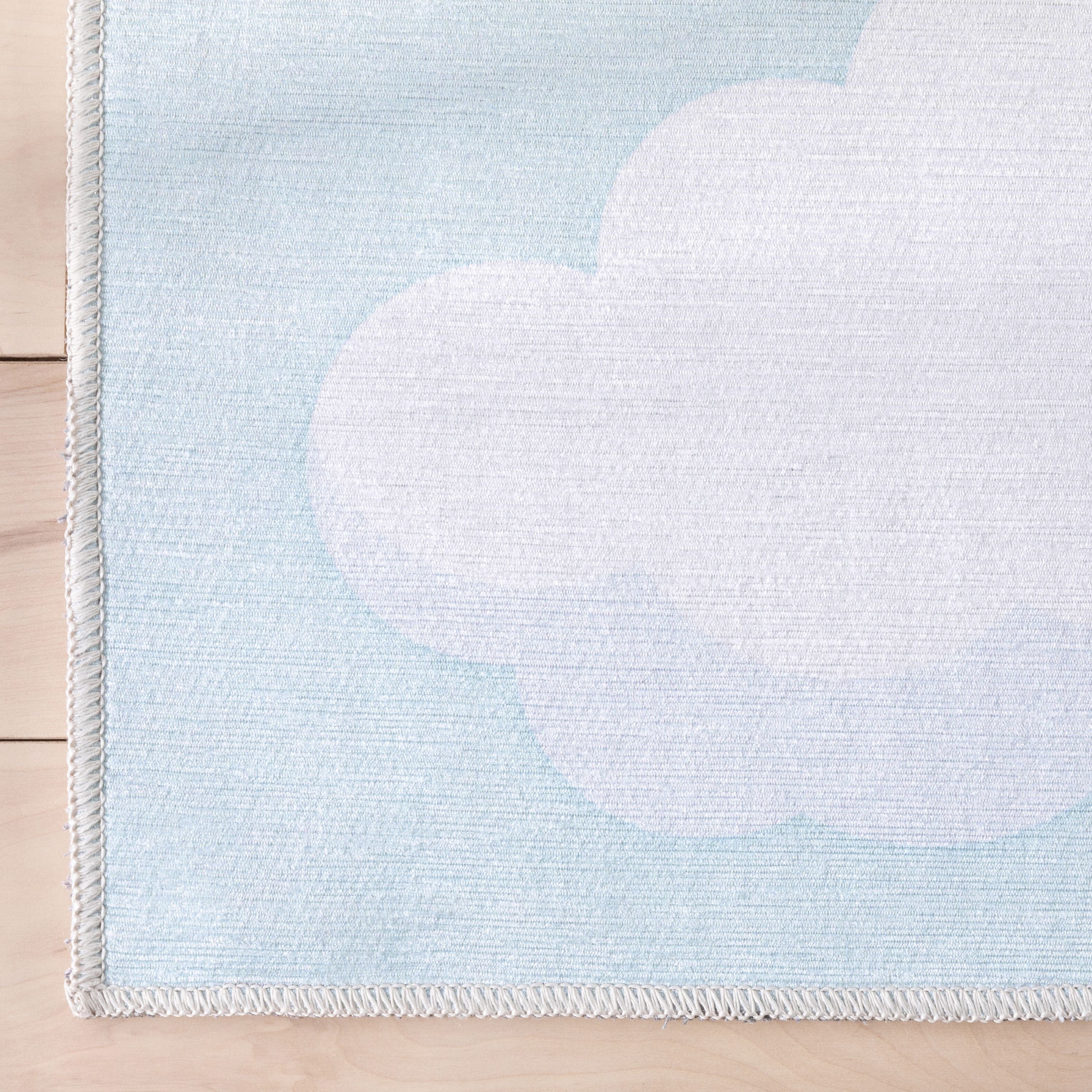 Cloud 9 Modern Light Blue Kids Flat-Weave Rug