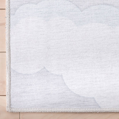 Cloud 9 Modern Grey Kids Flat-Weave Rug