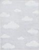 Cloud 9 Modern Grey Kids Flat-Weave Rug