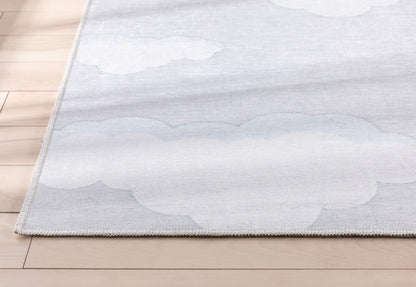 Cloud 9 Modern Grey Kids Flat-Weave Rug Well Woven