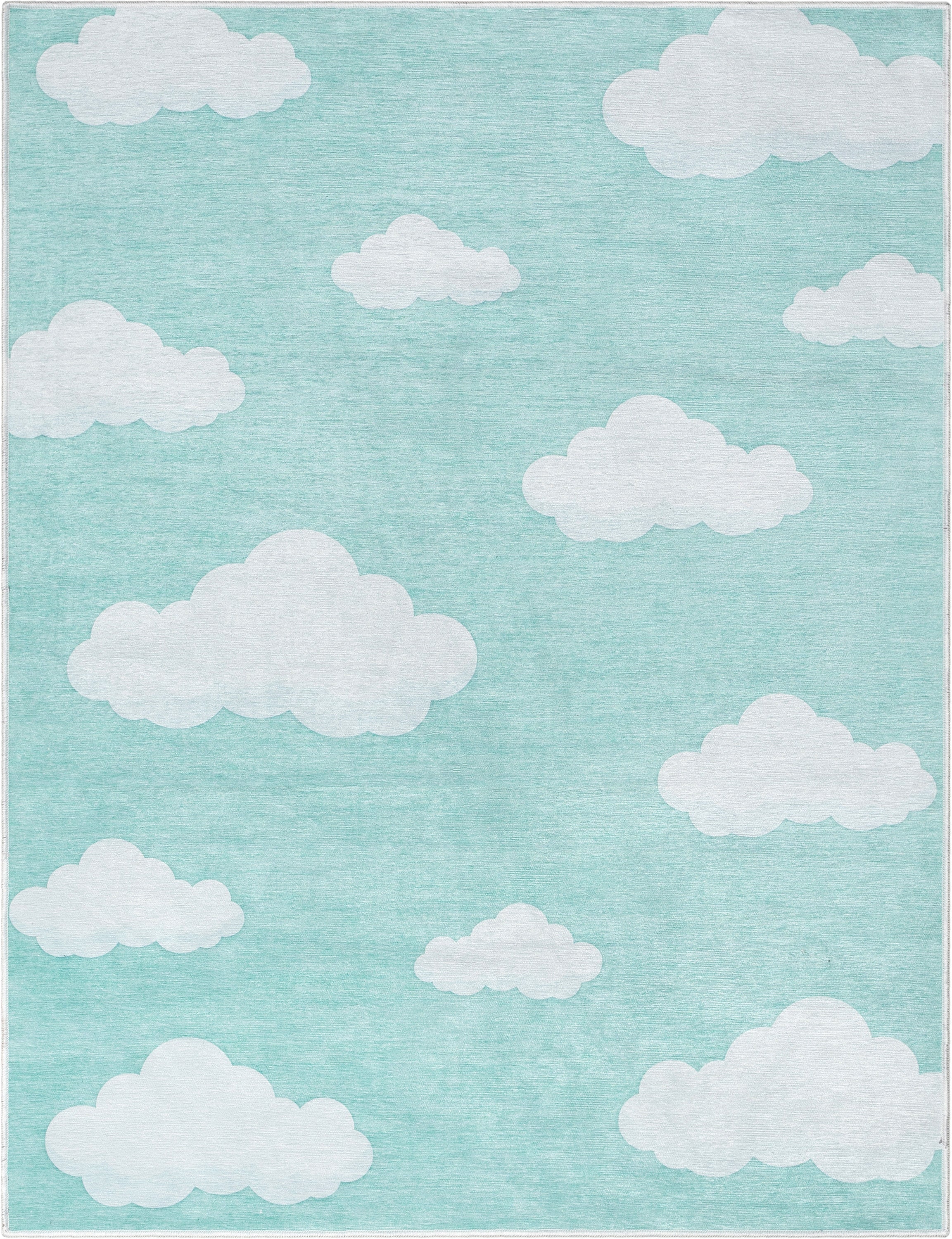 Cloud 9 Modern Green Kids Flat-Weave Rug