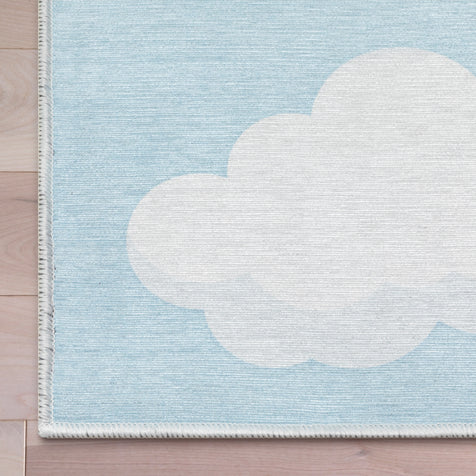 Cloud 9 Modern Blue Kids Flat-Weave Rug