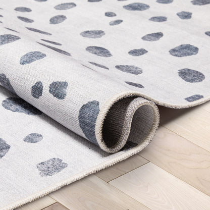 Animal Dots Modern Ivory Black Area Flat-Weave Rug