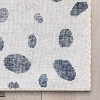 Animal Dots Modern Ivory Black Area Flat-Weave Rug