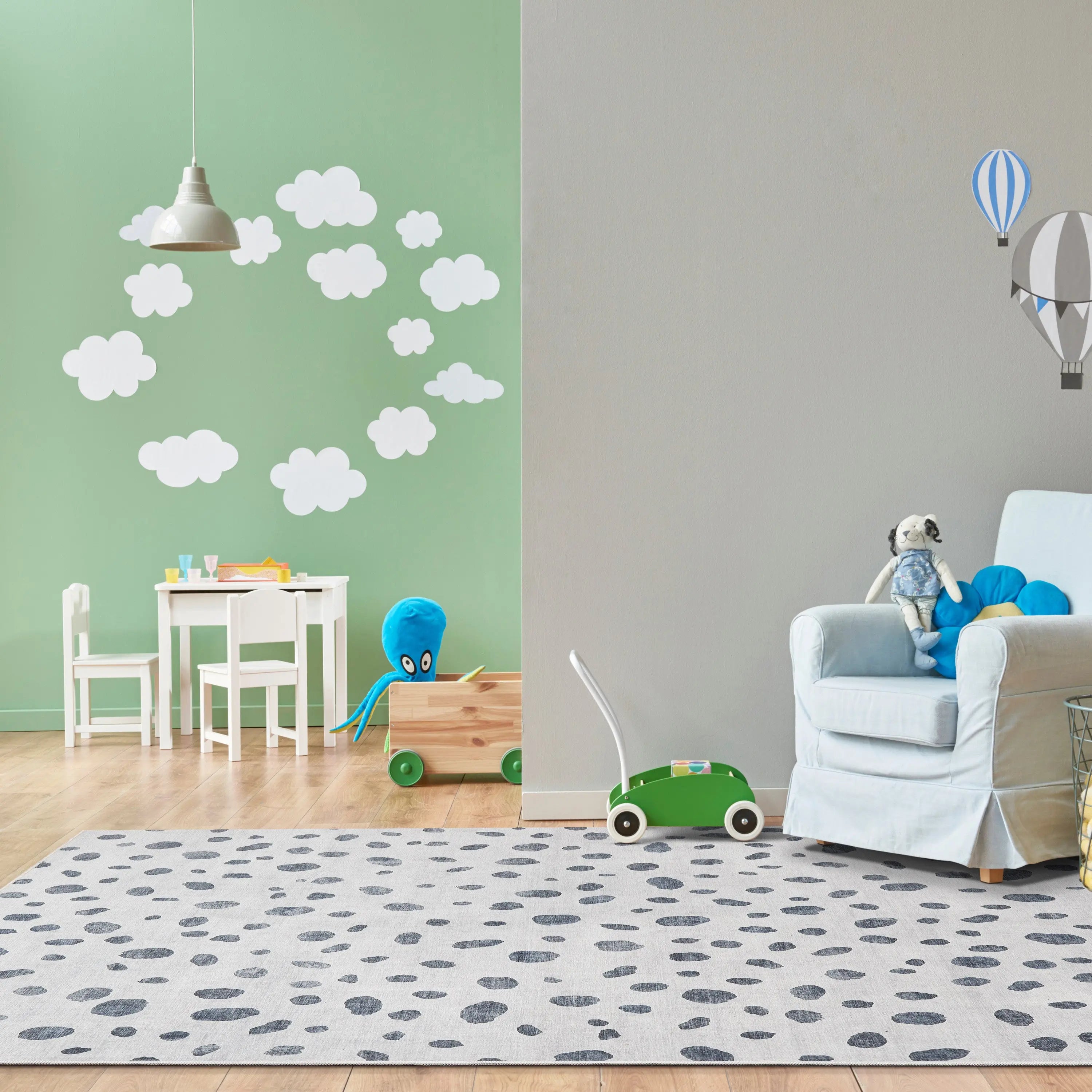 Animal Dots Modern Ivory Black Area Flat-Weave Rug Well Woven
