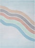 Curved Rainbow Modern Multi Color Pastel Area Flat-Weave Rug