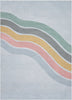 Curved Rainbow Modern Multi Color Area Flat-Weave Rug