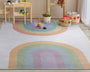 Rainbow Watercolor Modern Multi Color Area Flat-Weave Rug