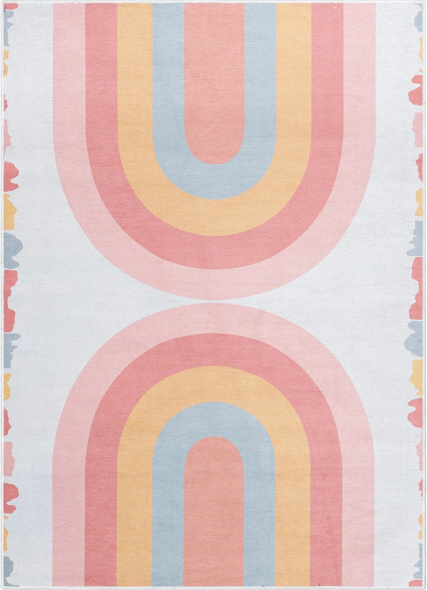Crescent Rainbow Modern Multi Color Area Flat-Weave Rug Well Woven