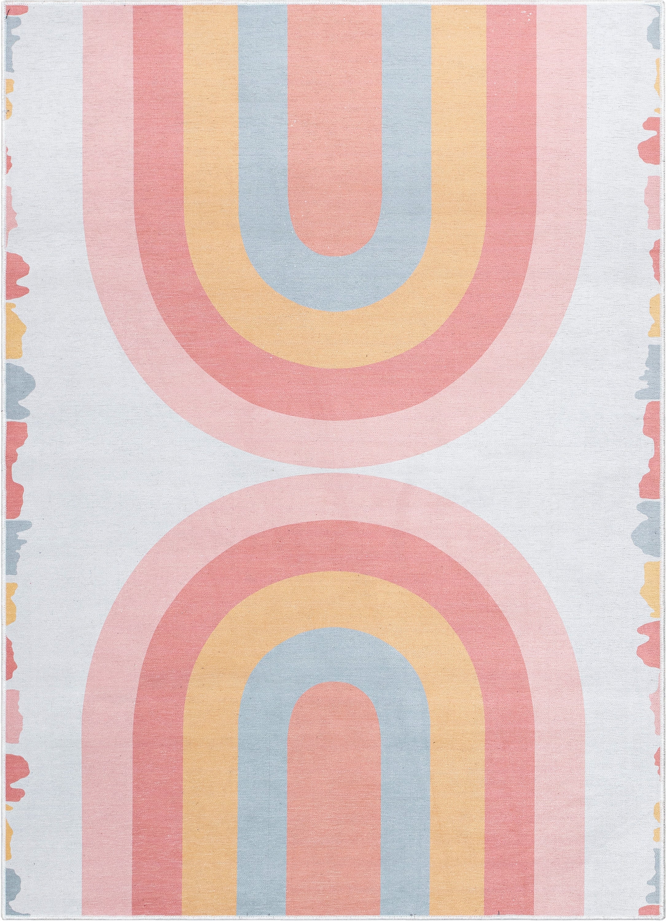 Crescent Rainbow Modern Multi Color Area Flat-Weave Rug