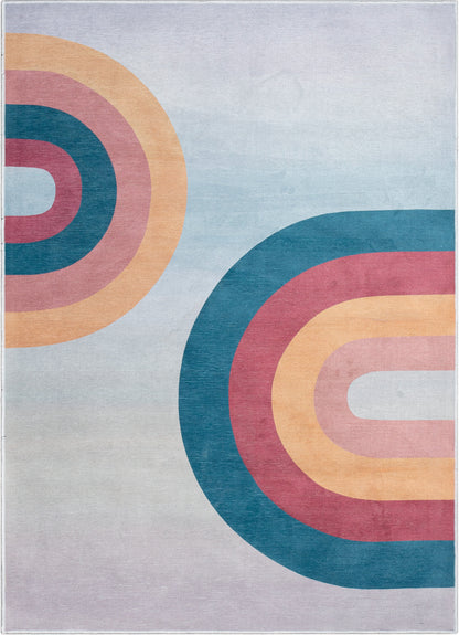 Kaleidoscope Rainbow Modern Multi Color Area Flat-Weave Rug