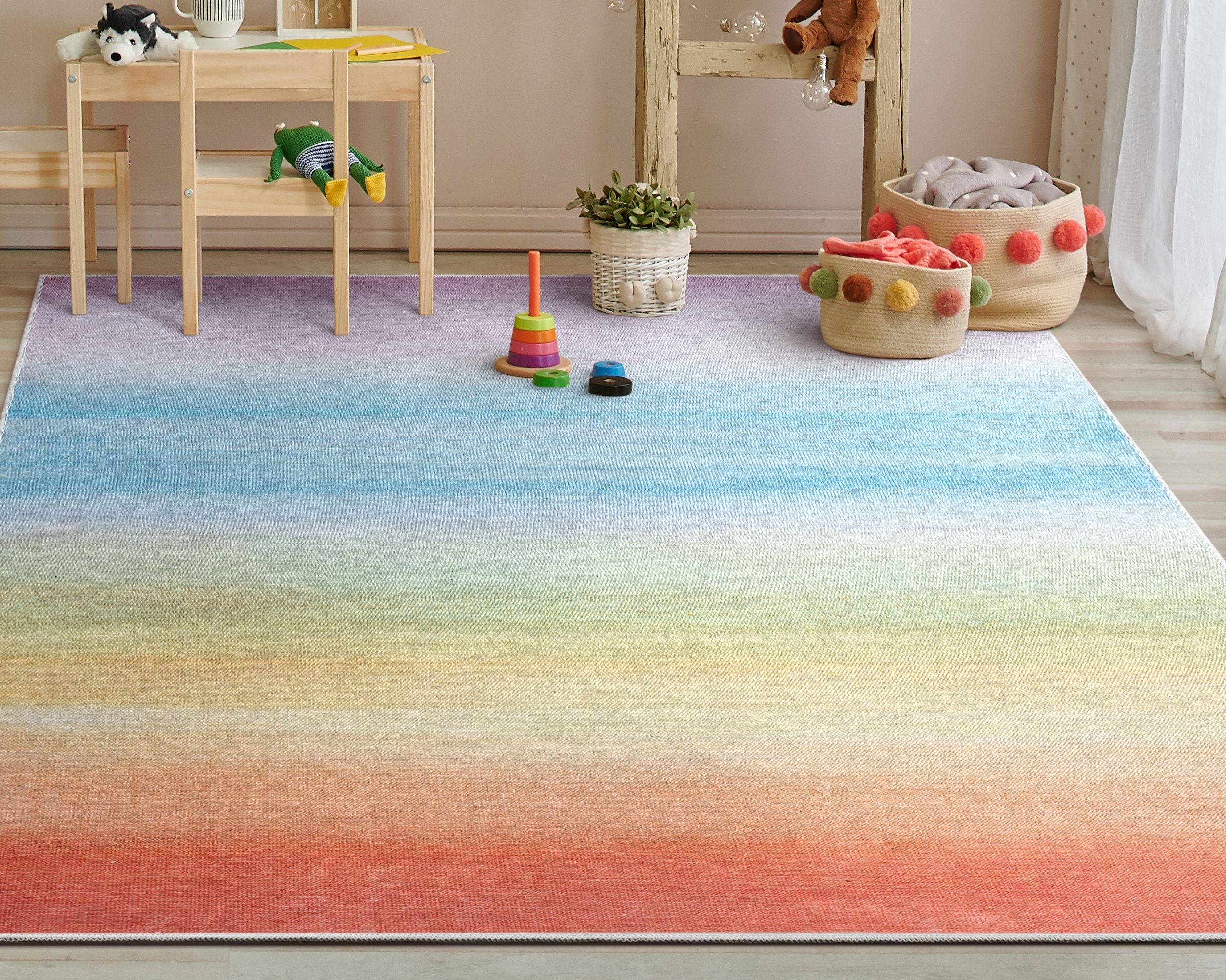 Sunrise Modern Multi Color Area Flat-Weave Rug