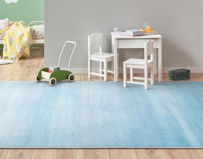 Nightfall Modern Blue Area Flat-Weave Rug