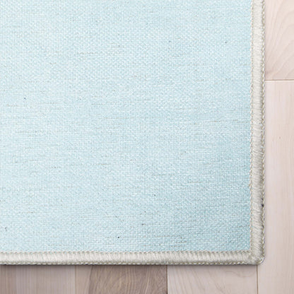 Playful Roads Modern Blue Area Flat-Weave Rug