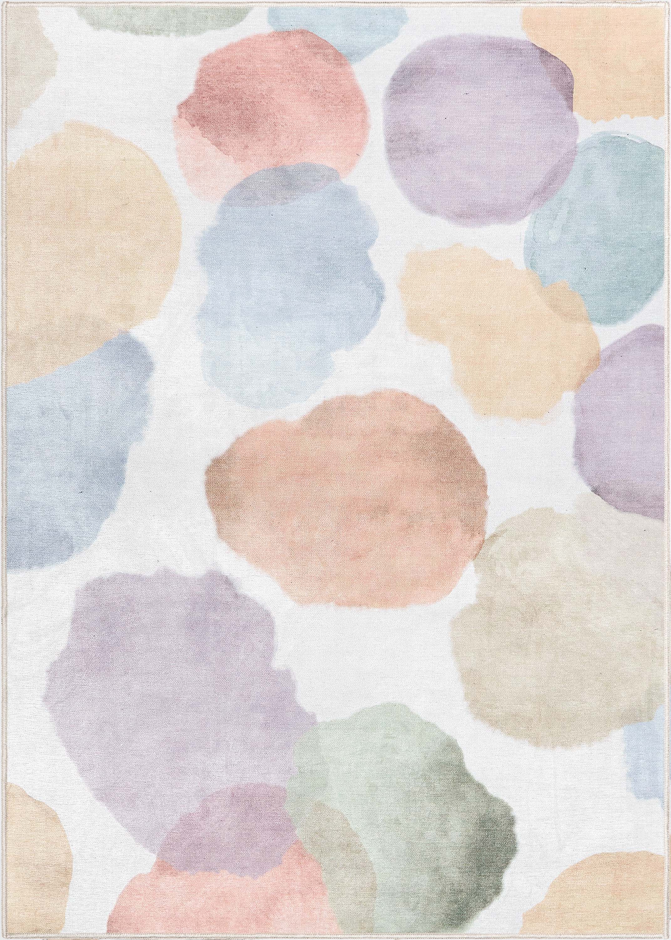 Watercolor Dot Modern Multi Color Area Flat-Weave Rug