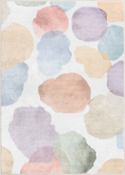 Watercolor Dot Modern Multi Color Area Flat-Weave Rug