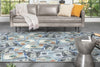 New Hundred Dollar Bill Stacked Green Blue Area Flat-Weave Rug