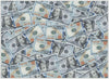 New Hundred Dollar Bill Stacked Green Blue Area Flat-Weave Rug